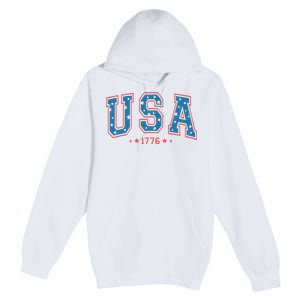 USA 1776 Fourth Of July America Flag Premium Pullover Hoodie