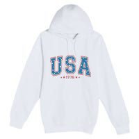 USA 1776 Fourth Of July America Flag Premium Pullover Hoodie