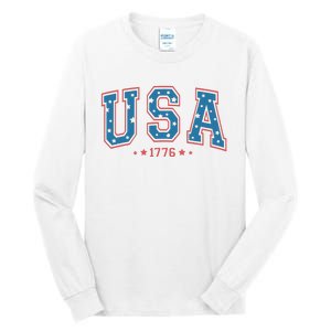 USA 1776 Fourth Of July America Flag Tall Long Sleeve T-Shirt