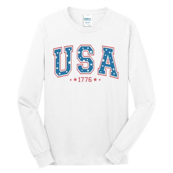 USA 1776 Fourth Of July America Flag Tall Long Sleeve T-Shirt