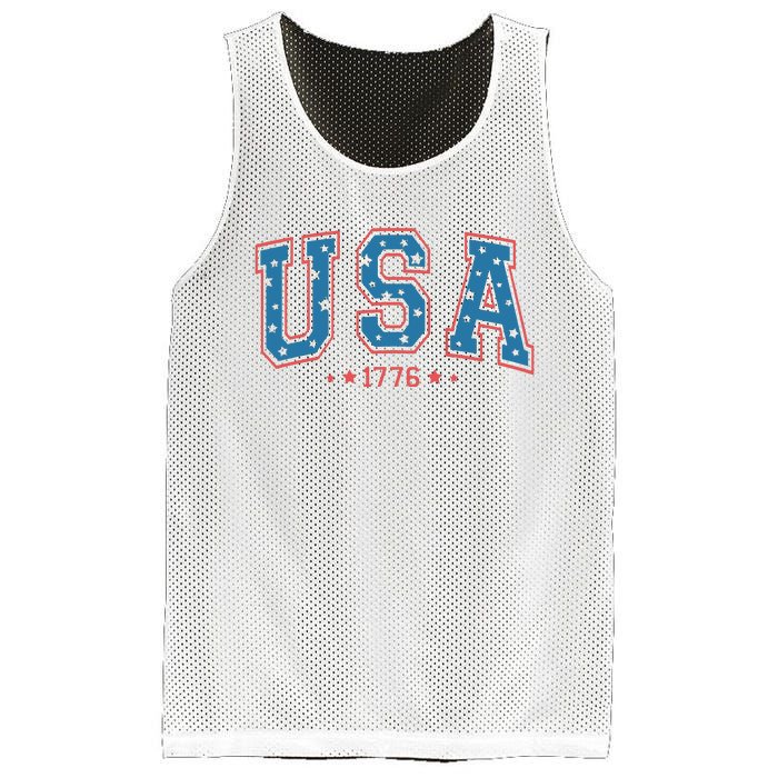 USA 1776 Fourth Of July America Flag Mesh Reversible Basketball Jersey Tank