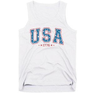 USA 1776 Fourth Of July America Flag Tank Top