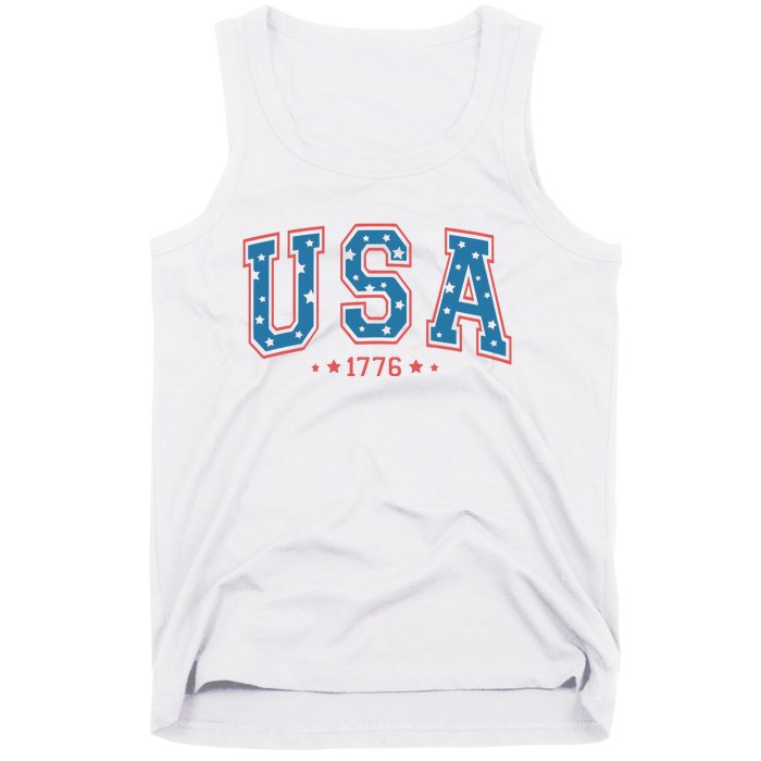 USA 1776 Fourth Of July America Flag Tank Top