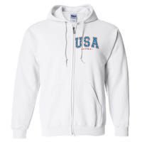 USA 1776 Fourth Of July America Flag Full Zip Hoodie