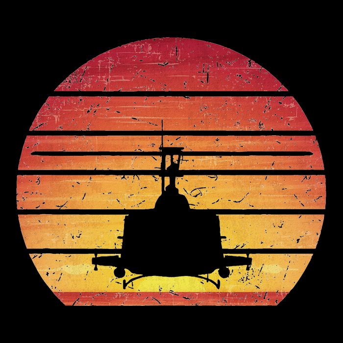 Uh 1 Huey Retro Helicopter Vintage Style Vietnam Chopper Apron