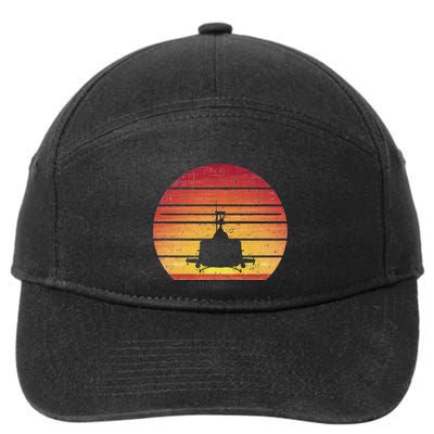 Uh 1 Huey Retro Helicopter Vintage Style Vietnam Chopper 7-Panel Snapback Hat