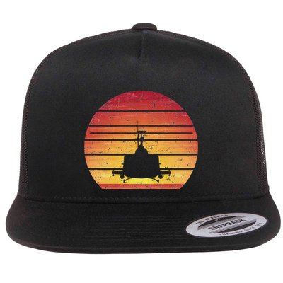 Uh 1 Huey Retro Helicopter Vintage Style Vietnam Chopper Flatbill Hat