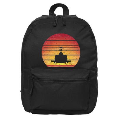 Uh 1 Huey Retro Helicopter Vintage Style Vietnam Chopper 16 in Basic Backpack