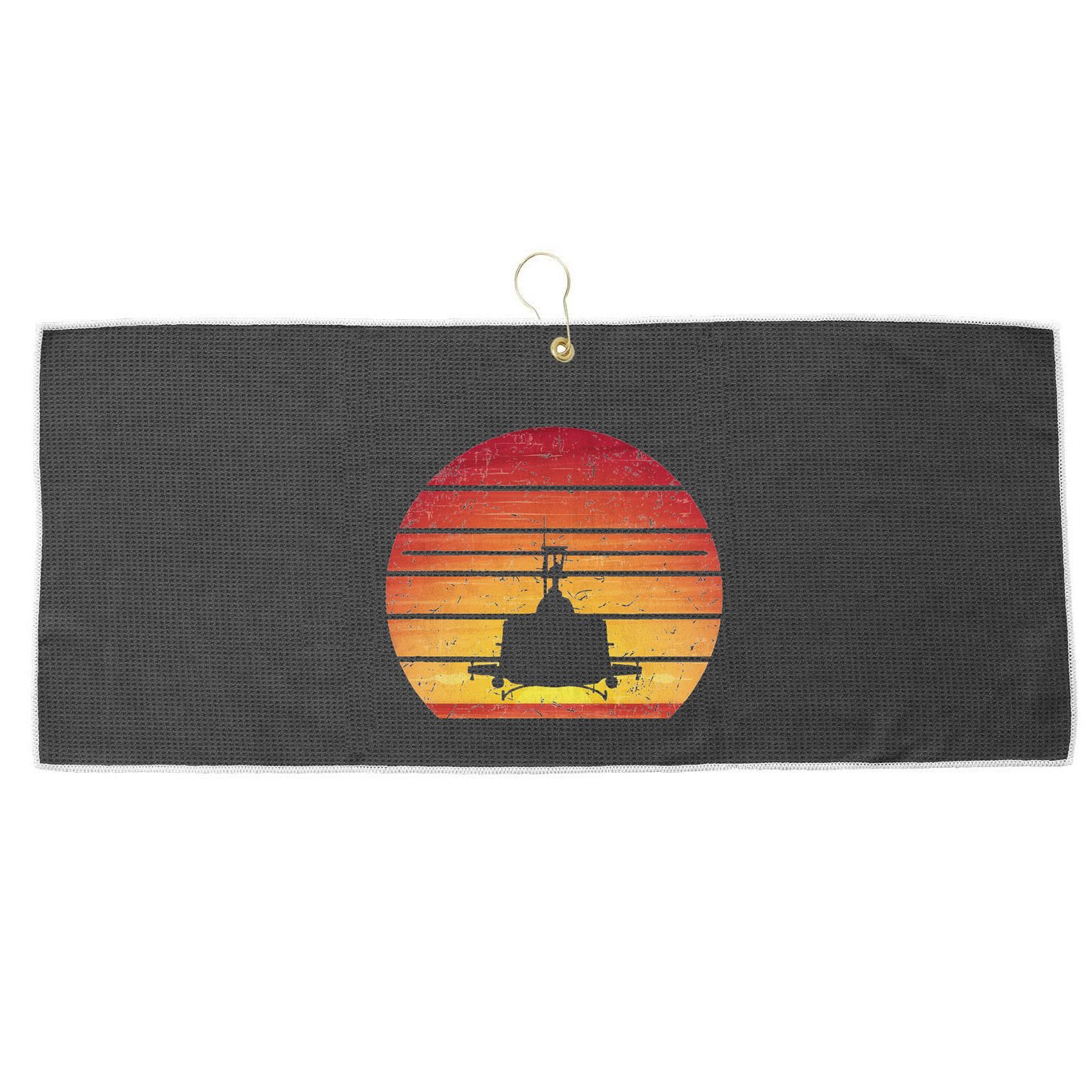 Uh 1 Huey Retro Helicopter Vintage Style Vietnam Chopper Large Microfiber Waffle Golf Towel
