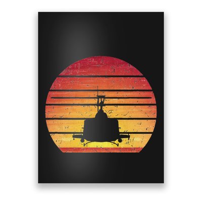 Uh 1 Huey Retro Helicopter Vintage Style Vietnam Chopper Poster