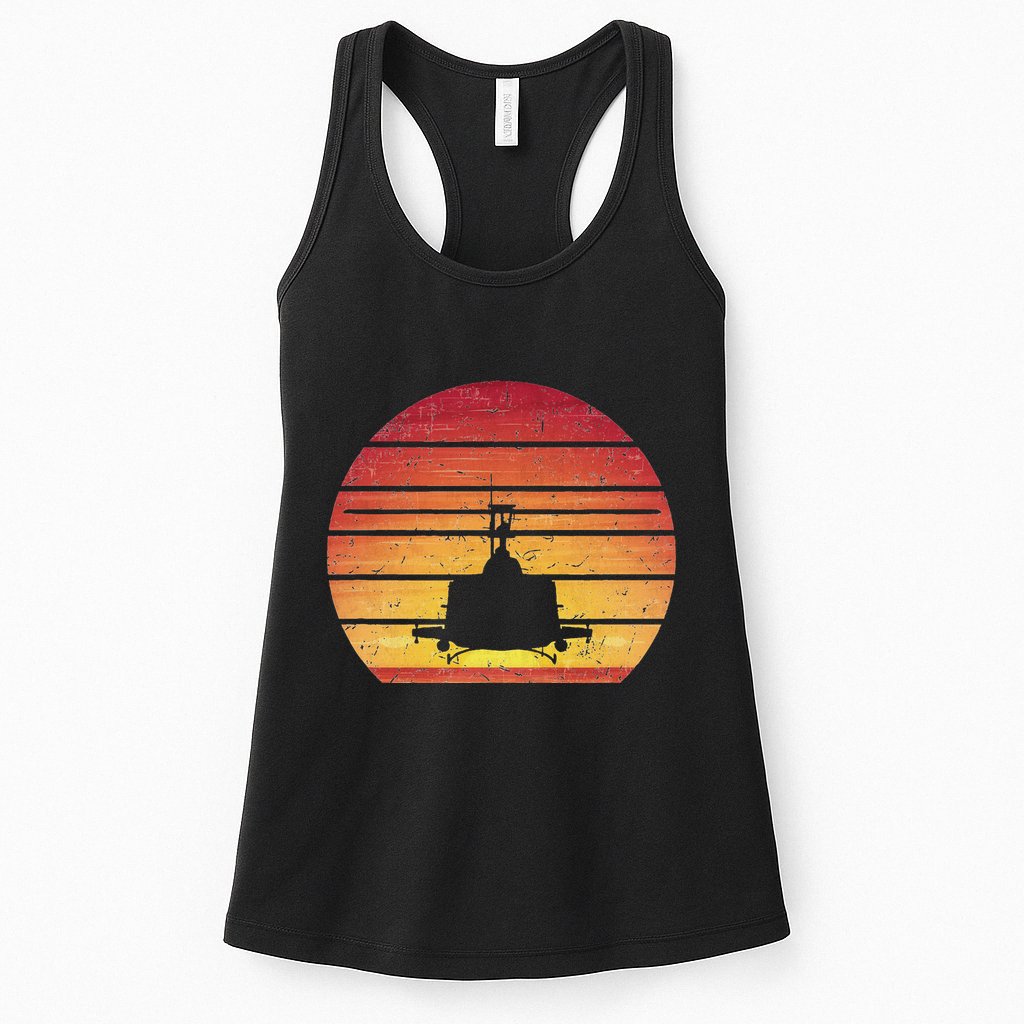 Uh 1 Huey Retro Helicopter Vintage Style Vietnam Chopper Womens Tank Top