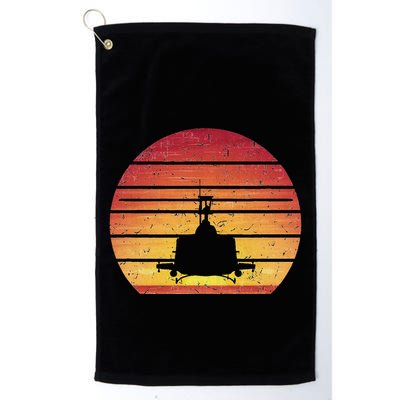 Uh 1 Huey Retro Helicopter Vintage Style Vietnam Chopper Golf Towel