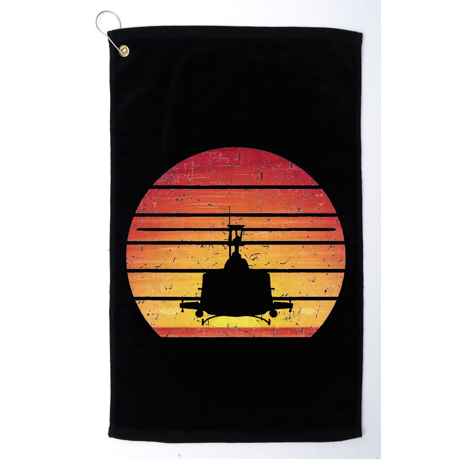 Uh 1 Huey Retro Helicopter Vintage Style Vietnam Chopper Golf Towel