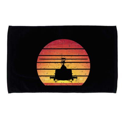 Uh 1 Huey Retro Helicopter Vintage Style Vietnam Chopper Microfiber Hand Towel