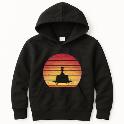 Uh 1 Huey Retro Helicopter Vintage Style Vietnam Chopper Kids Hoodie