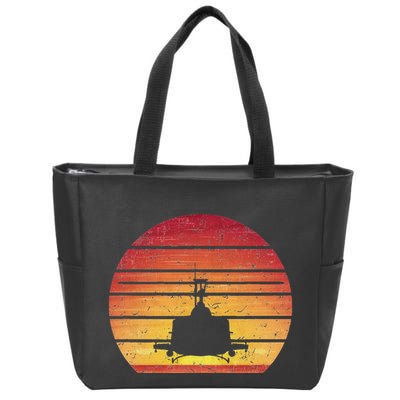 Uh 1 Huey Retro Helicopter Vintage Style Vietnam Chopper Zip Tote Bag
