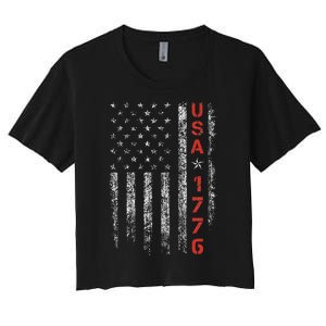 Usa 1776 Patriotic 4th Of July America Independence Day Women's Crop Top Tee