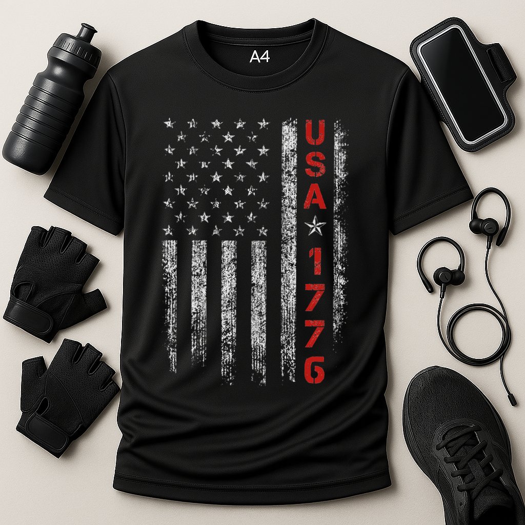 Usa 1776 Patriotic Independence Day Cooling Performance Crew T-Shirt