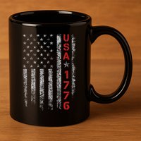 Usa 1776 Patriotic Independence Day 11oz C Handle Ceramic Mug