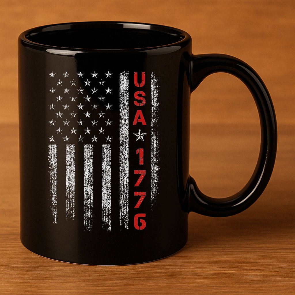 Usa 1776 Patriotic Independence Day 11oz C Handle Ceramic Mug
