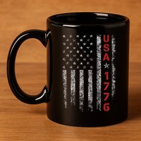 Usa 1776 Patriotic Independence Day 11oz C Handle Ceramic Mug