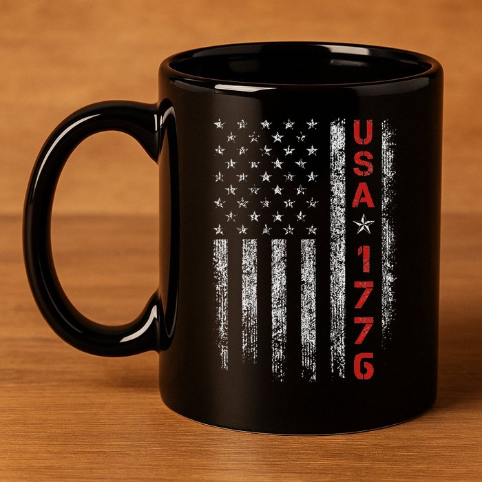 Usa 1776 Patriotic Independence Day 11oz C Handle Ceramic Mug