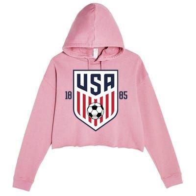 USA 1885 Soccer Tournament Crop Fleece Hoodie