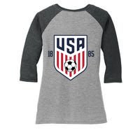 USA 1885 Soccer Tournament Women's Tri-Blend 3/4-Sleeve Raglan Shirt