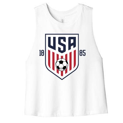 USA 1885 Soccer Tournament Women's Racerback Cropped Tank