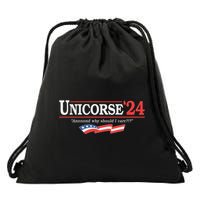 Unicorse 24 For President And Why Should I Care Drawstring Bag