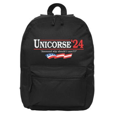Unicorse 24 For President And Why Should I Care 16 in Basic Backpack