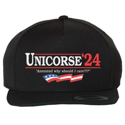 Unicorse 24 For President And Why Should I Care Wool Snapback Cap