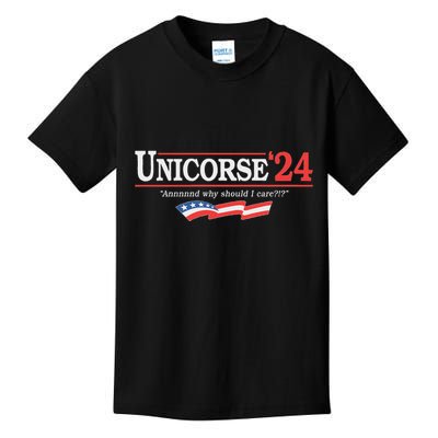 Unicorse 24 For President And Why Should I Care Kids T-Shirt