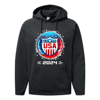 Usa 2024 Go United States Sport Usa Team 2024 Usa Performance Fleece Hoodie