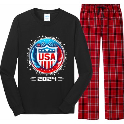 Usa 2024 Go United States Sport Usa Team 2024 Usa Long Sleeve Pajama Set