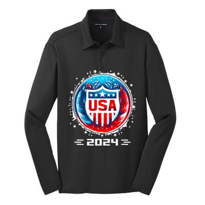 Usa 2024 Go United States Sport Usa Team 2024 Usa Silk Touch Performance Long Sleeve Polo