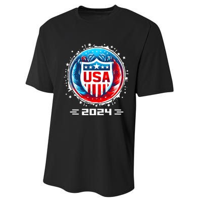 Usa 2024 Go United States Sport Usa Team 2024 Usa Performance Sprint T-Shirt