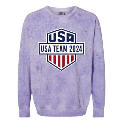 Usa 2024 Go Sport United States Sport Usa 2024 Team 2024 Colorblast Crewneck Sweatshirt