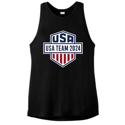 Usa 2024 Go Sport United States Sport Usa 2024 Team 2024 Ladies PosiCharge Tri-Blend Wicking Tank