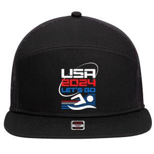 Usa 2024 Games United States Usa American 2024 7 Panel Mesh Trucker Snapback Hat