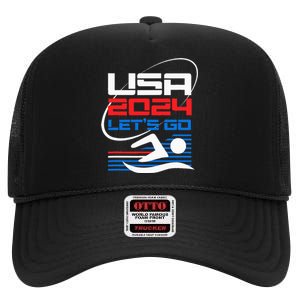 Usa 2024 Games United States Usa American 2024 High Crown Mesh Back Trucker Hat