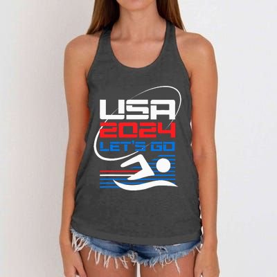 Usa 2024 Games United States Usa American 2024 Women's Knotted Racerback Tank