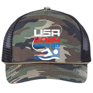 Usa 2024 Games United States Usa American 2024 Retro Rope Trucker Hat Cap