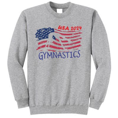 Usa 2024 Gymnastics American Flag Support Team Tall Sweatshirt