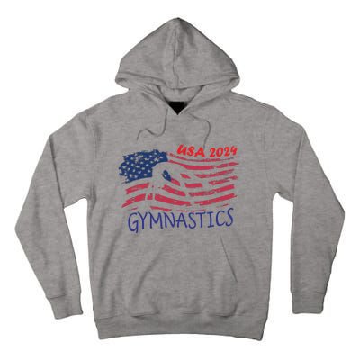 Usa 2024 Gymnastics American Flag Support Team Tall Hoodie