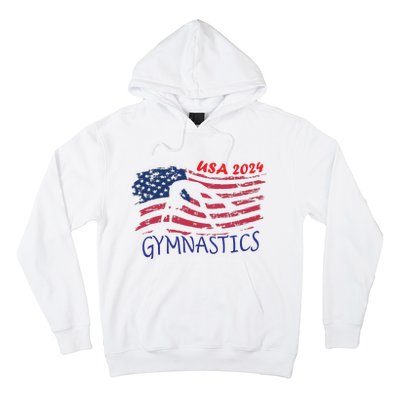 Usa 2024 Gymnastics American Flag Support Team Hoodie