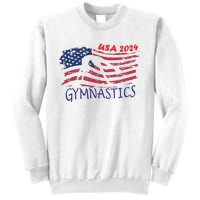 Usa 2024 Gymnastics American Flag Support Team Sweatshirt