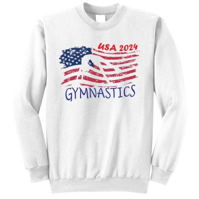 Usa 2024 Gymnastics American Flag Support Team Sweatshirt