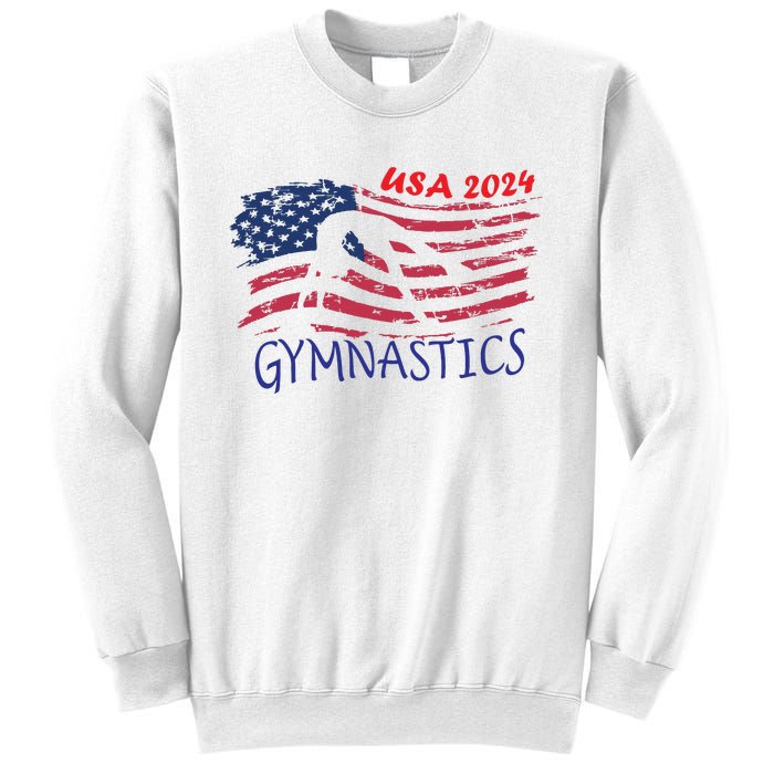 Usa 2024 Gymnastics American Flag Support Team Sweatshirt