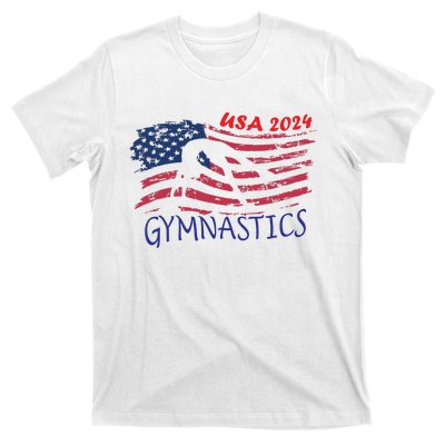 Usa 2024 Gymnastics American Flag Support Team T-Shirt